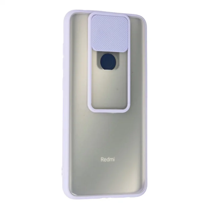 BUĞZ Xiaomi Redmi Note 9 Kılıf Palm Buzlu Kamera Sürgülü Silikon - Lila