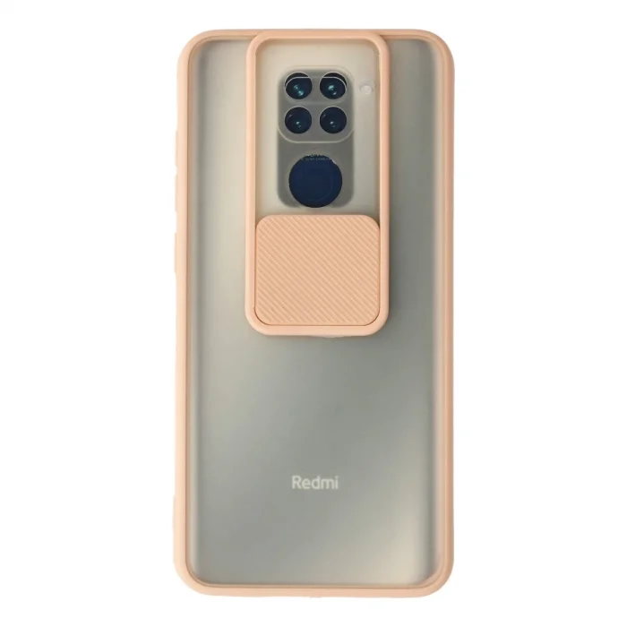 BUĞZ Xiaomi Redmi Note 9 Kılıf Palm Buzlu Kamera Sürgülü Silikon - Pembe