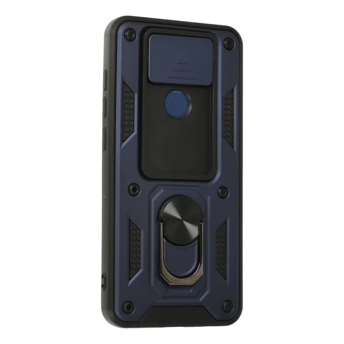 BUĞZ Xiaomi Redmi Note 9 Kılıf Pars Lens Yüzüklü Silikon - Lacivert