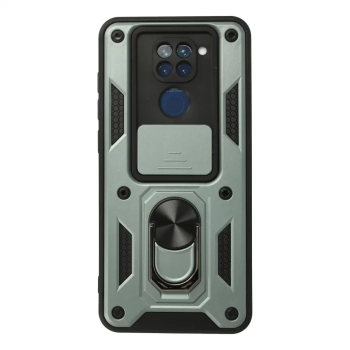 BUĞZ Xiaomi Redmi Note 9 Kılıf Pars Lens Yüzüklü Silikon - Yeşil