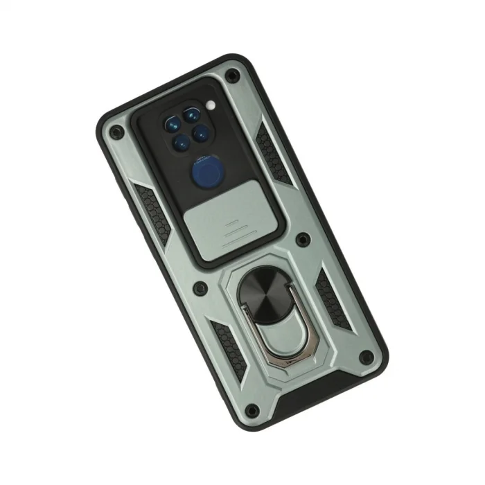 BUĞZ Xiaomi Redmi Note 9 Kılıf Pars Lens Yüzüklü Silikon - Yeşil