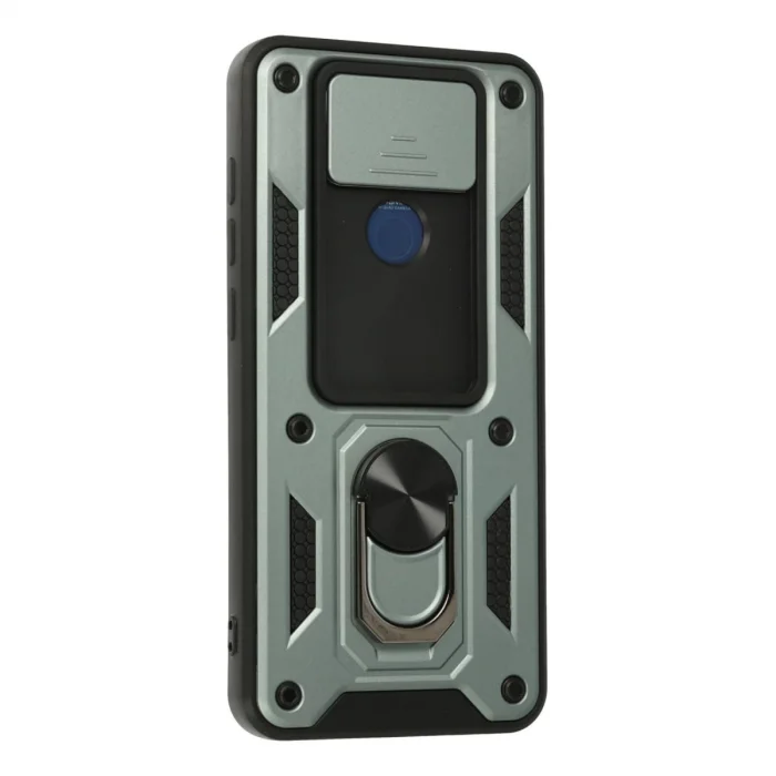 BUĞZ Xiaomi Redmi Note 9 Kılıf Pars Lens Yüzüklü Silikon - Yeşil