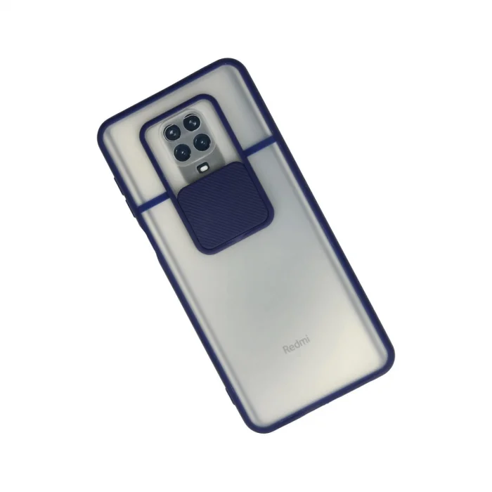 BUĞZ Xiaomi Redmi Note 9 Pro Kılıf Palm Buzlu Kamera Sürgülü Silikon - Lacivert