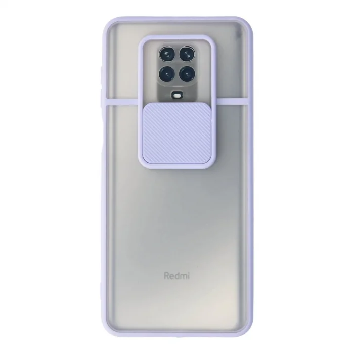 BUĞZ Xiaomi Redmi Note 9 Pro Kılıf Palm Buzlu Kamera Sürgülü Silikon - Lila