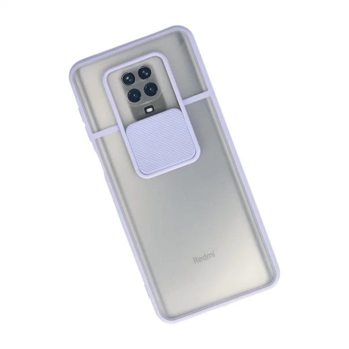 BUĞZ Xiaomi Redmi Note 9 Pro Kılıf Palm Buzlu Kamera Sürgülü Silikon - Lila