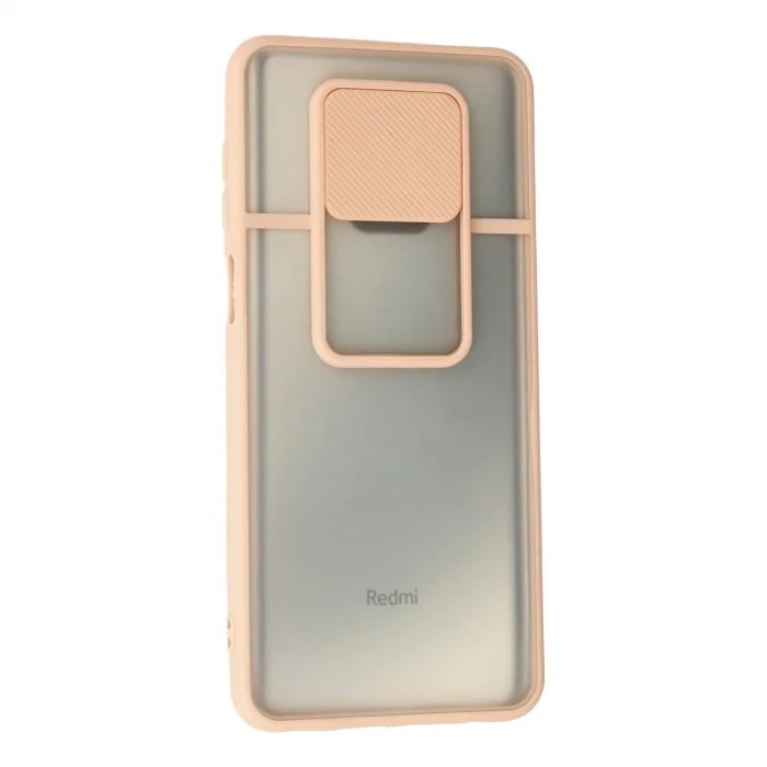 BUĞZ Xiaomi Redmi Note 9 Pro Kılıf Palm Buzlu Kamera Sürgülü Silikon - Pembe