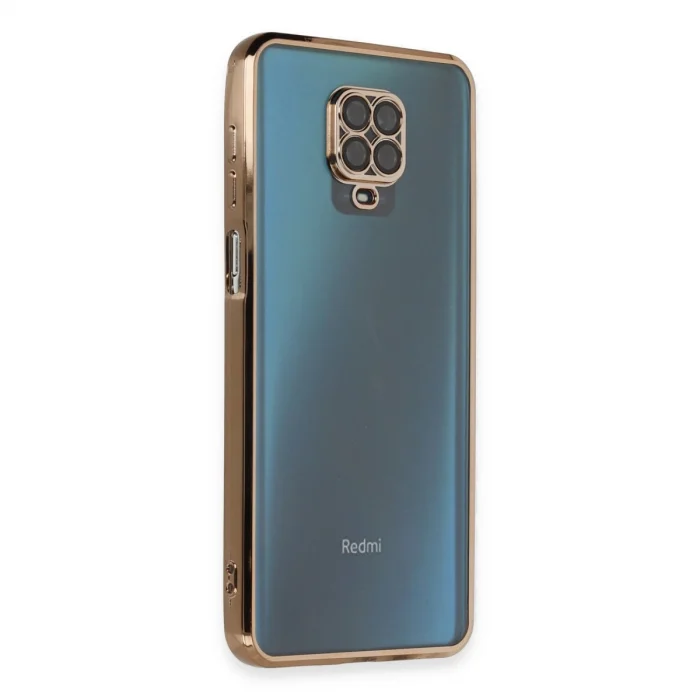 BUĞZ Xiaomi Redmi Note 9 Pro Kılıf Razer Lensli Silikon - Gold