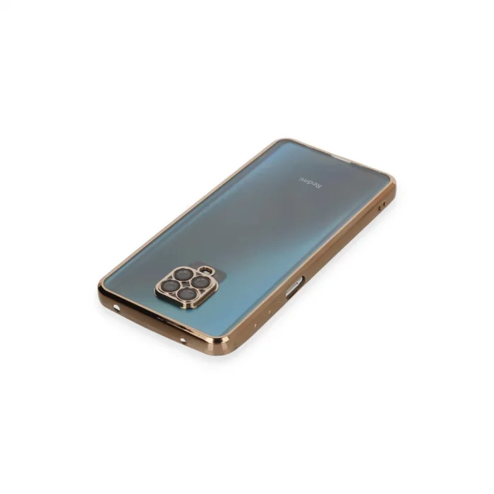 BUĞZ Xiaomi Redmi Note 9 Pro Kılıf Razer Lensli Silikon - Gold