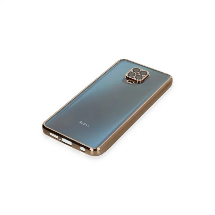 BUĞZ Xiaomi Redmi Note 9 Pro Kılıf Razer Lensli Silikon - Gold