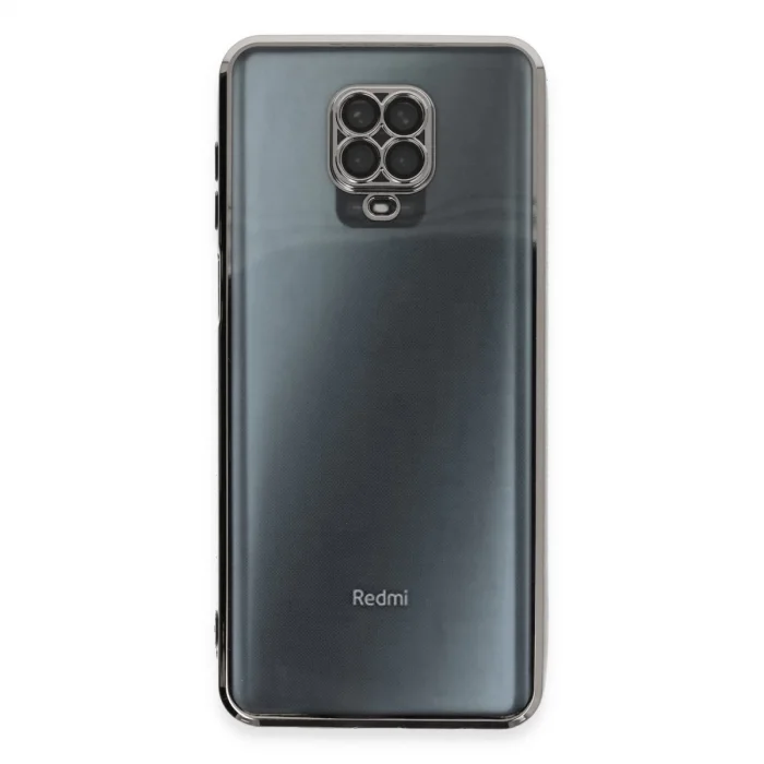 BUĞZ Xiaomi Redmi Note 9 Pro Kılıf Razer Lensli Silikon - Gümüş