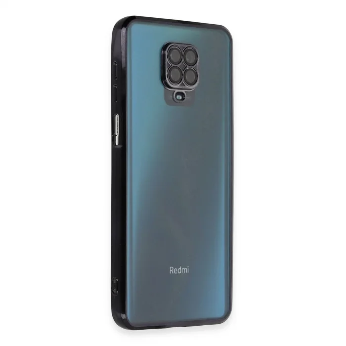 BUĞZ Xiaomi Redmi Note 9 Pro Kılıf Razer Lensli Silikon - Siyah