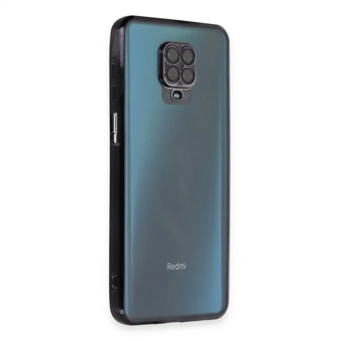 BUĞZ Xiaomi Redmi Note 9 Pro Kılıf Razer Lensli Silikon - Siyah