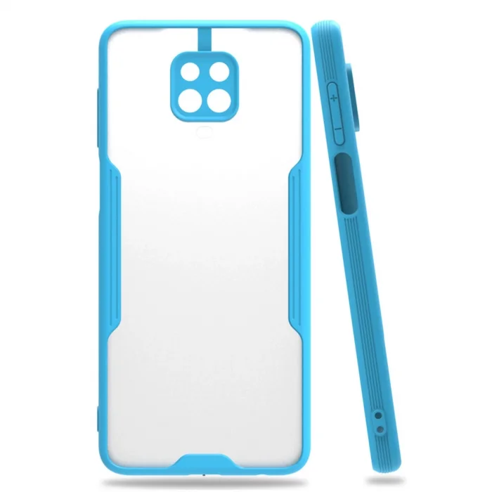 BUĞZ Xiaomi Redmi Note 9s Kılıf Platin Silikon - Mavi