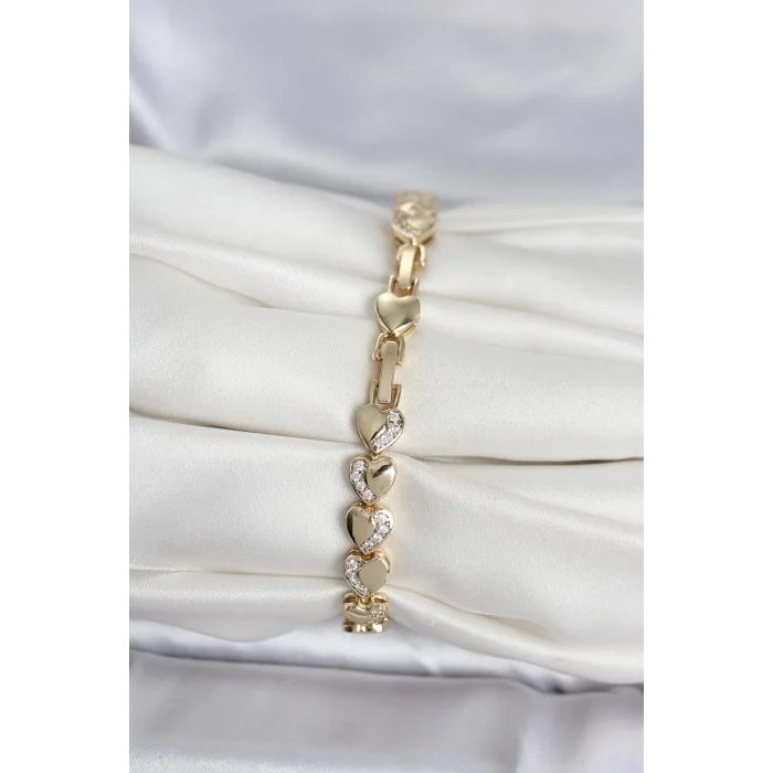 BUĞZ Xuping Kalp Model Gold Renk Kadın Bileklik