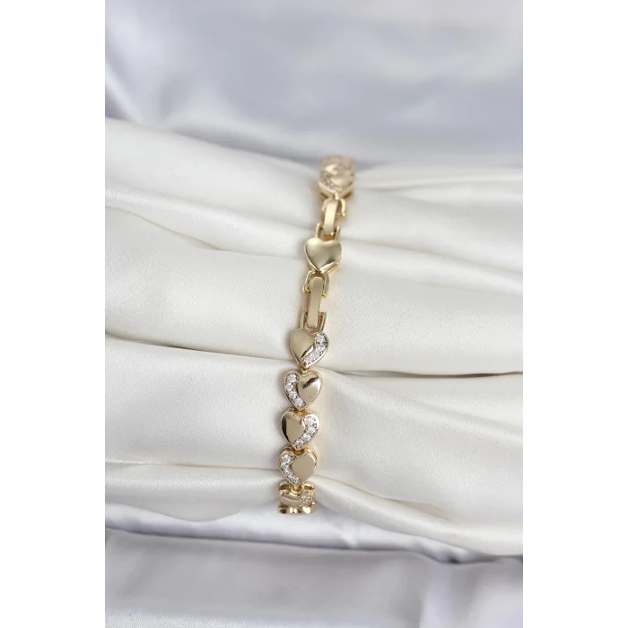 BUĞZ Xuping Kalp Model Gold Renk Kadın Bileklik - BUĞZ