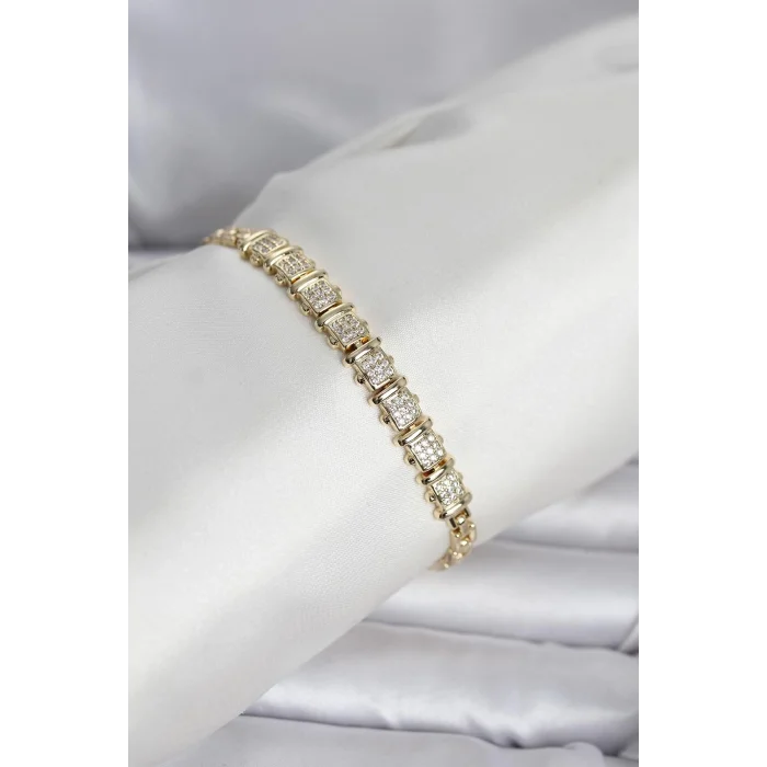BUĞZ Xuping Model Zirkon Taşlı Gold Renk Kadın Bileklik