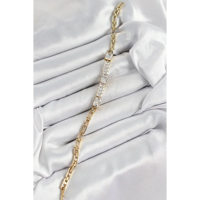 BUĞZ Xuping Pirinç Parçalı Su Yolu Model Gold Renk Kadın Bileklik - Lisinya