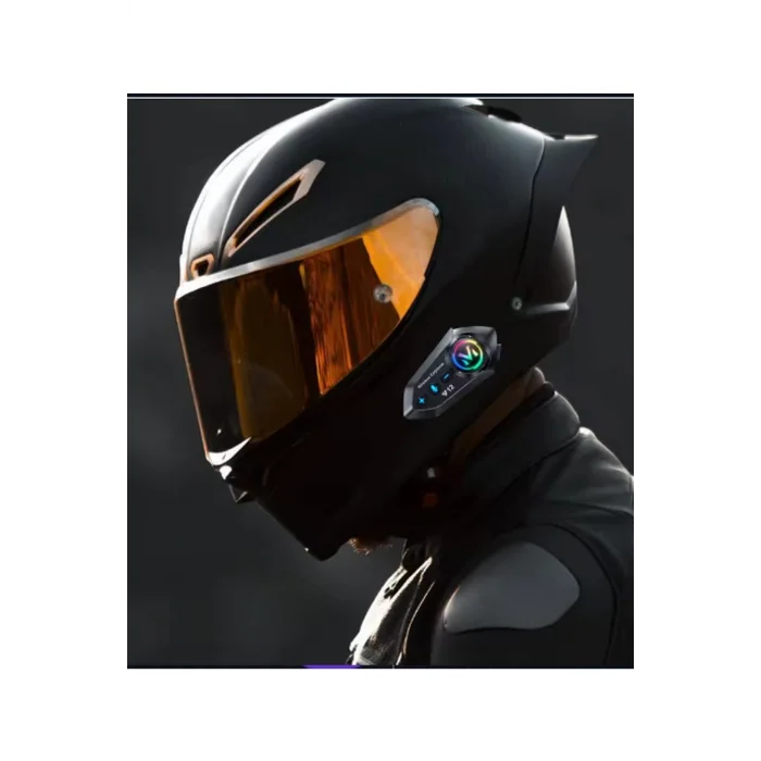 BUĞZ Y12  Motor Kask Kulaklık Rgb Modlu Radyolu Motosiklet Kulaklık 5.3 Bluetooth Intercom