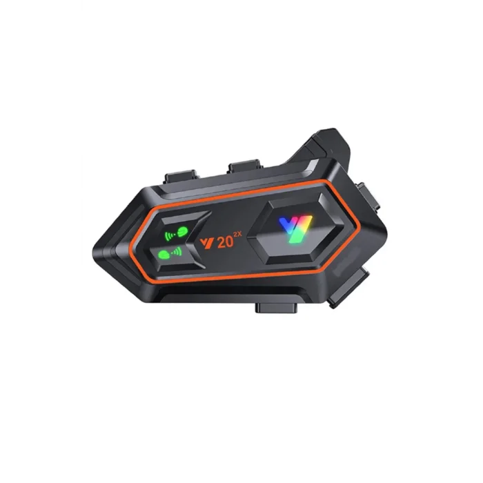 BUĞZ Y20 2x 1000m Telsiz Mesafeli 2 Kişi Bağlantılı Bluetooth Kask Kulaklık Fenerli İntercom