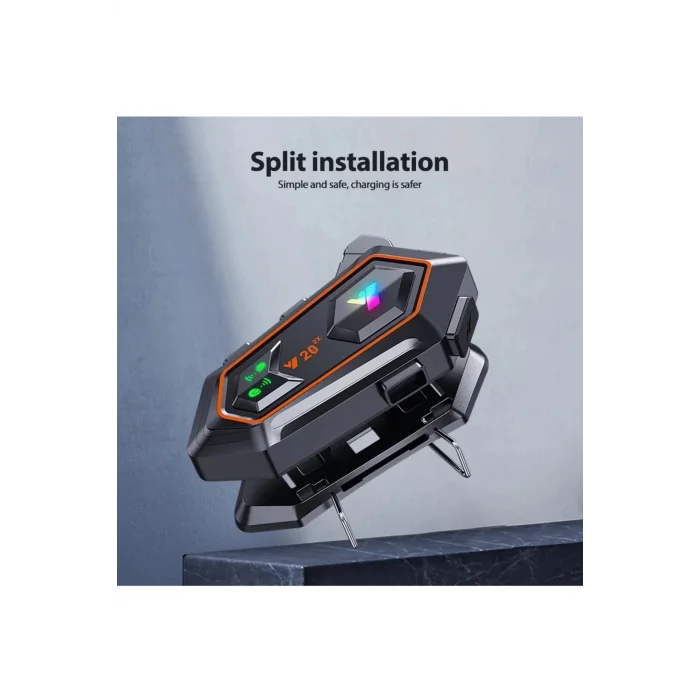 BUĞZ Y20 2x 1000m Telsiz Mesafeli 2 Kişi Bağlantılı Bluetooth Kask Kulaklık Fenerli İntercom