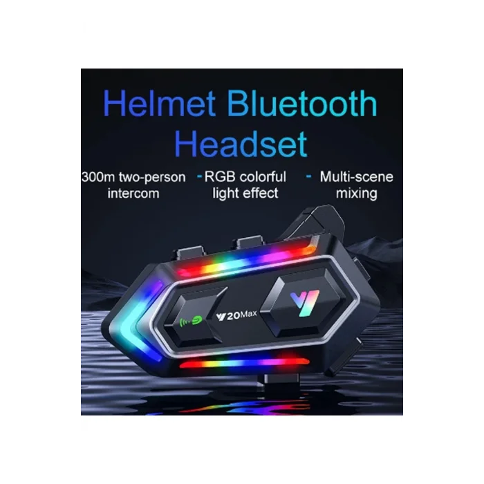 BUĞZ Y20 Max Motosiklet Bluetooth 5.3 Kask Intercom 2 Kişi 300 Metre Eşleşme Özellikli