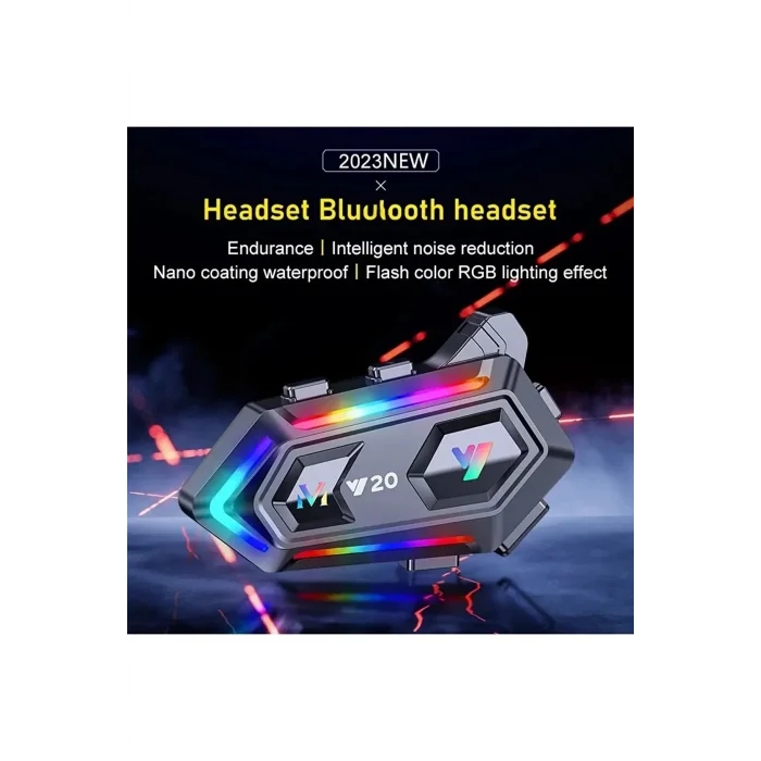 BUĞZ Y20 Motor Kurye Kask Kulaklık Rgb Modlu Bluetooth Motosiklet Kulaklık 5.3 Bluetooth Interkom