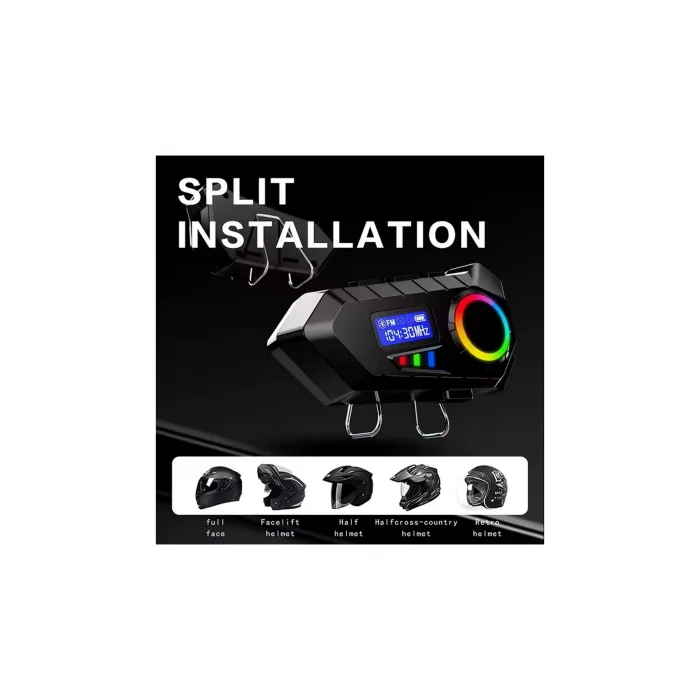 BUĞZ Y30 Kask Kulaklık Bluetooth Motosiklet Kulaklık Rgb Radyolu Intercom