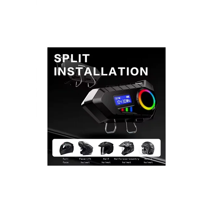 BUĞZ Y30 Kask Kulaklık Bluetooth Motosiklet Kulaklık Rgb Radyolu Intercom