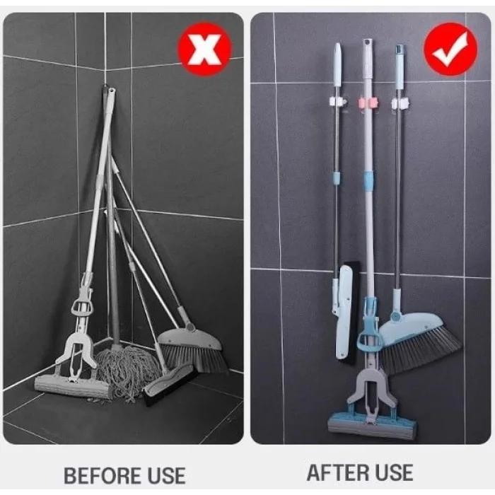 BUĞZ Yapışkanlı Pratik Mop Tutucu 4 Adet Beyaz