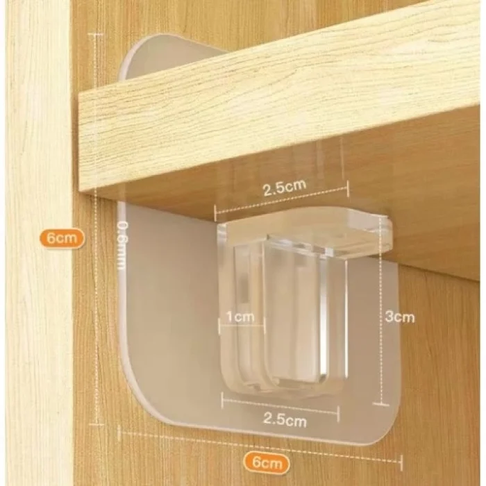 BUĞZ Yapışkanlı Raf Tutucu Seti 4 Adet