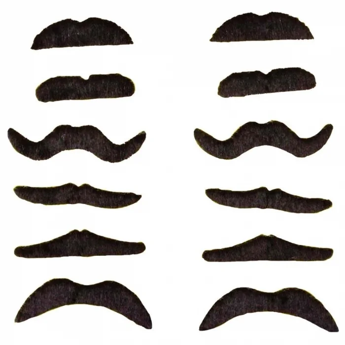 BUĞZ Yapışkanlı Takma Bıyık 6 Model 12 Adet Set