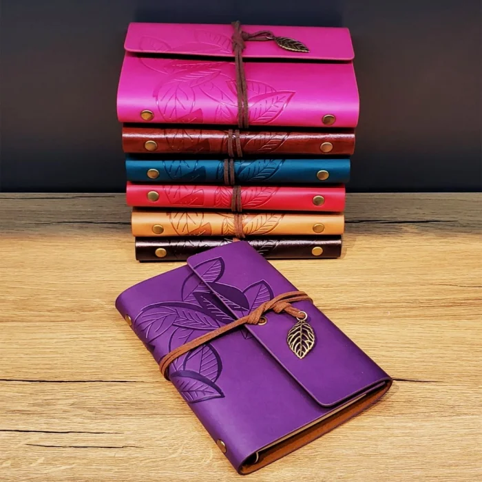 BUĞZ Yaprak Desenli Deri Defter Asorti