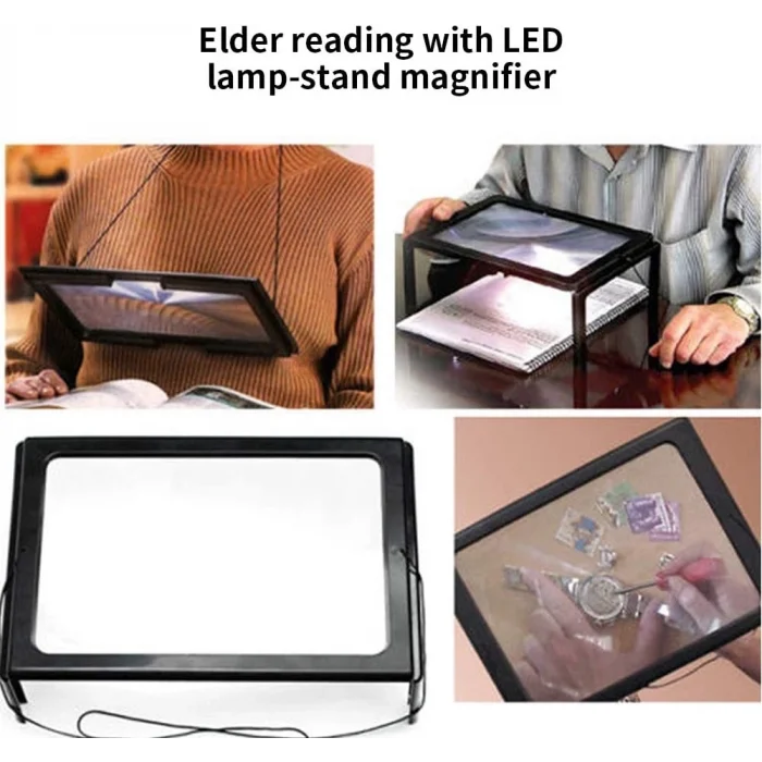 BUĞZ Yaşlılar İçin A4 Boyutu Masa Tipi Işıklı Okuma Büyüteç Th275205b