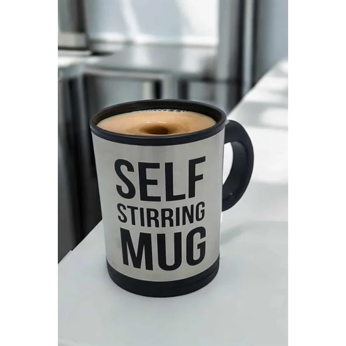 BUĞZ Yazılı Kupa Kendi Kendini Karıştıran Mikser Kupa Termos Bardak