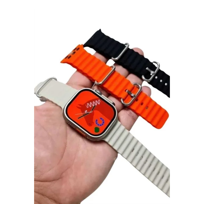 BUĞZ Yeni Nesil 3 Kordonlu Kol Saati 49 MM Amoled Ekran Akıllı Saat