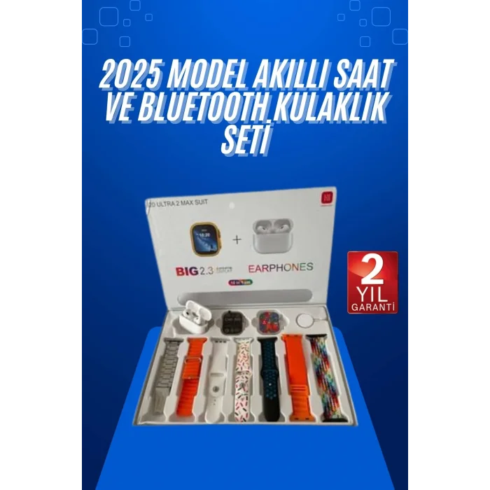 BUĞZ Yeni Nesil 7 Kordonlu Arama Bildirim Özellikli Kulaklık Hediyeli Akıllı Saat