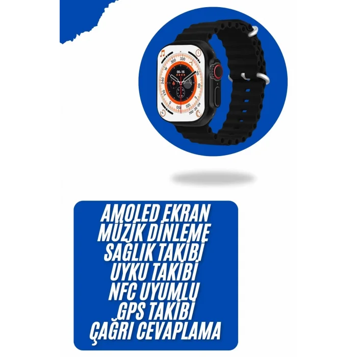  Yeni Nesil Akıllı Kol Saati Nabız Ölçer GPS Uyumlu 49 MM Kasa