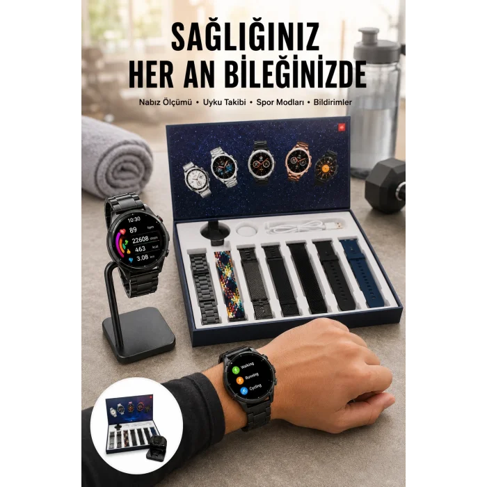 BUĞZ Yeni Nesil Akıllı Saat 2024 Model Uyku ve Sağlık Takibi Bluetooth Bağlantılı Yeni Nesil