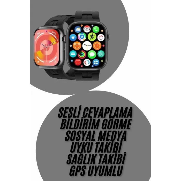  Yeni Nesil Akıllı Saat Çağrı Cevaplama Müzik Dinleme Plastik Kordon Mesaj Bildirimleri