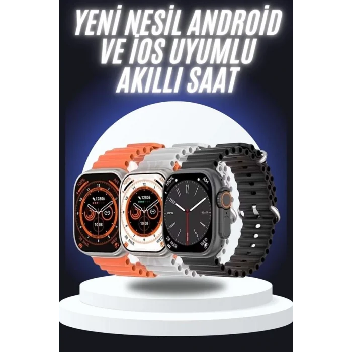 BUĞZ Yeni Nesil Akıllı Saat Çok Yönlü Titreşimli 49 MM Android ve İOS Uyumlu