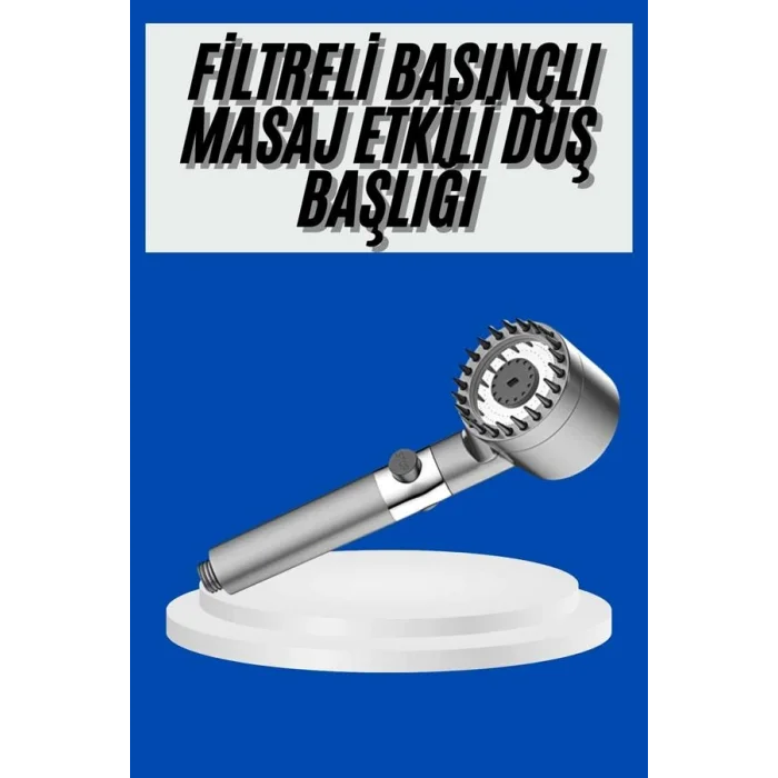 BUĞZ Yeni Nesil Duş Başlığı Paslanmaz Çelik Masaj Etkili Ergonomik Tasarım Su Basınçlı - BUĞZ