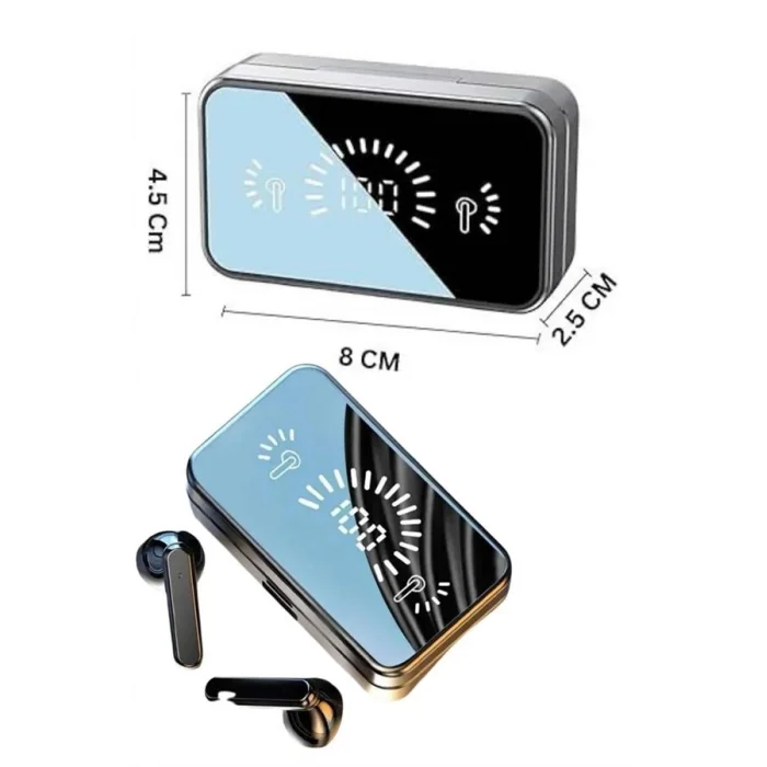  Yeni Nesil Kablosuz Kulaklık Aynalı Powerbank Özellikli Bluetooth Bağlantılı Dijital Göstergeli