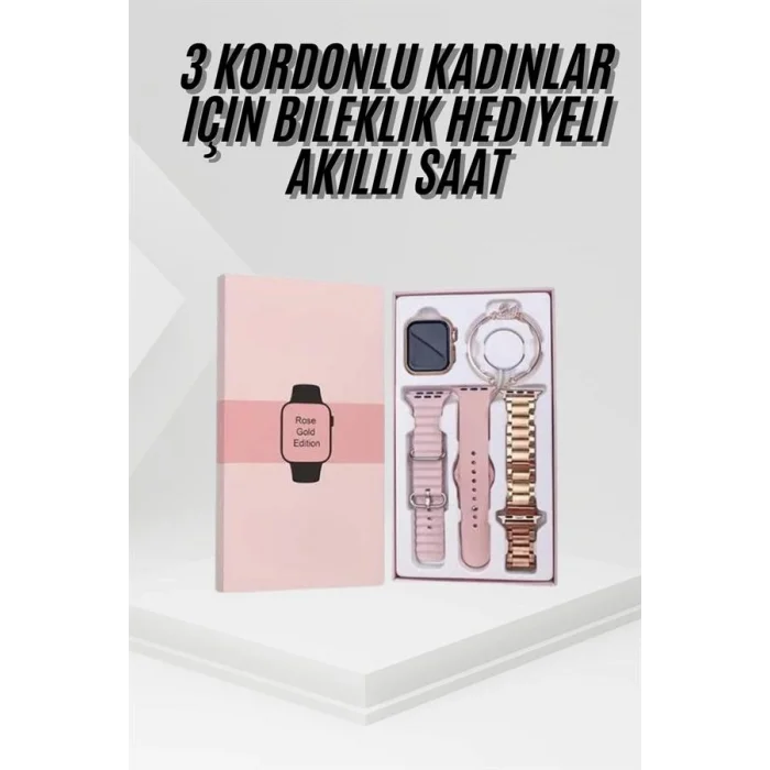 BUĞZ Yeni Nesil Kadın Akıllı Saat Rose Gold Android ve İos Uyumlu - BUĞZ