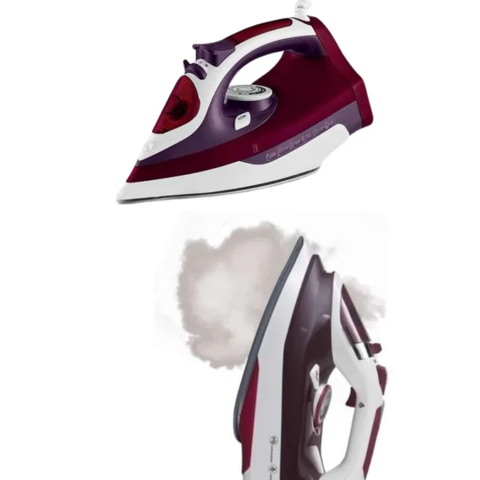  Yeni Nesil Kırmızı Buharlı Ütü 2200 Watt Seramik Tabanlı Yüksek Buhar Gücü