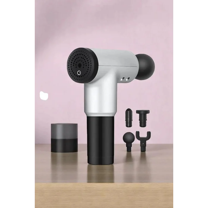 BUĞZ Yeni Nesil Masaj Tabancası 4 Başlıklı Sporcu Şarjlı Kablosuz Omuz Bacak Ayak Masaj Aleti Tabancası