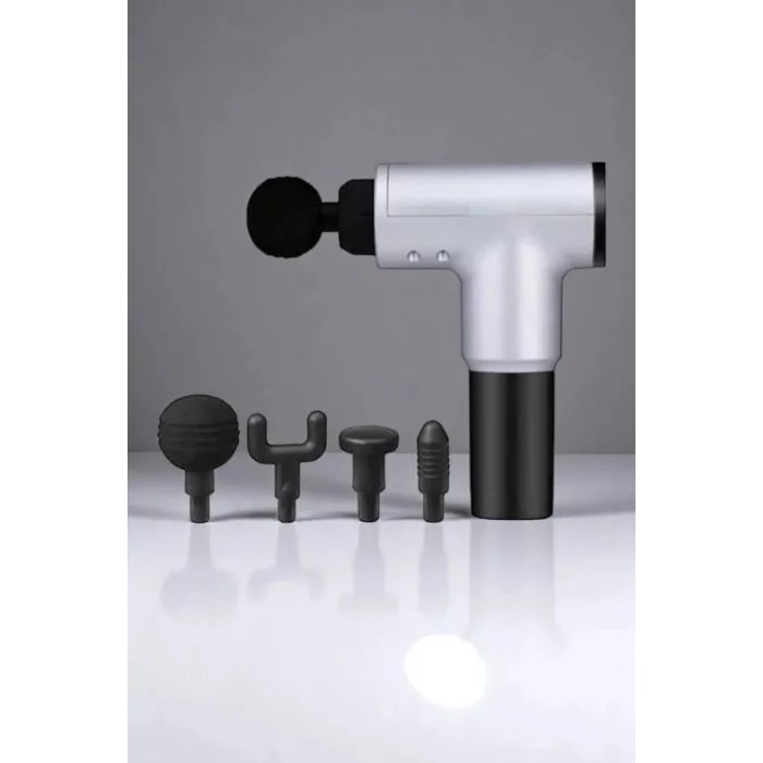 BUĞZ Yeni Nesil Masaj Tabancası 4 Başlıklı Sporcu Şarjlı Kablosuz Omuz Bacak Ayak Masaj Aleti Tabancası