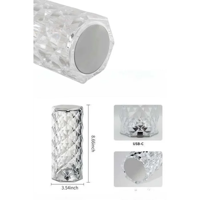  Yeni Nesil Modern Kristal Masa ve Gece Lambası Dokunmatik Renk Değiştirebilen