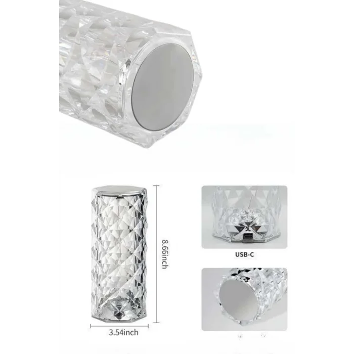 BUĞZ Yeni Nesil Modern Kristal Masa ve Gece Lambası Dokunmatik Renk Değiştirebilen - BUĞZ