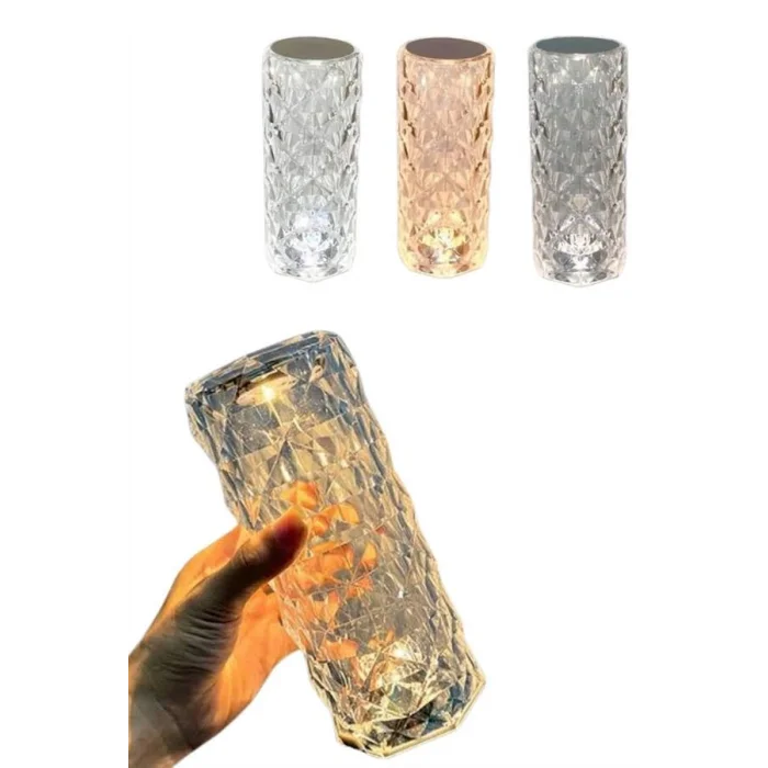 BUĞZ Yeni Nesil Modern Kristal Masa ve Gece Lambası Dokunmatik Renk Değiştirebilen - BUĞZ