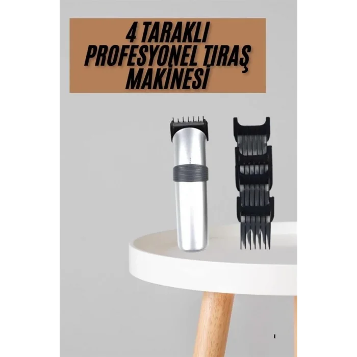  Yeni Nesil Profesyonel Şarjlı Saç Sakal Tıraş Makinesi Ayarlanabilir 4 Taraklı